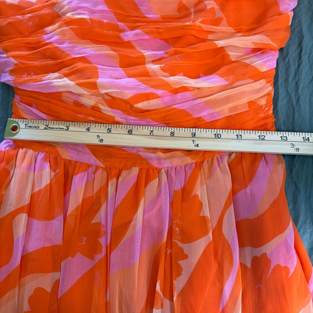 Ramy Brook Bernadette Midi Strapless Dress in Zinnia Combo. Size 10. - Picture 12 of 16